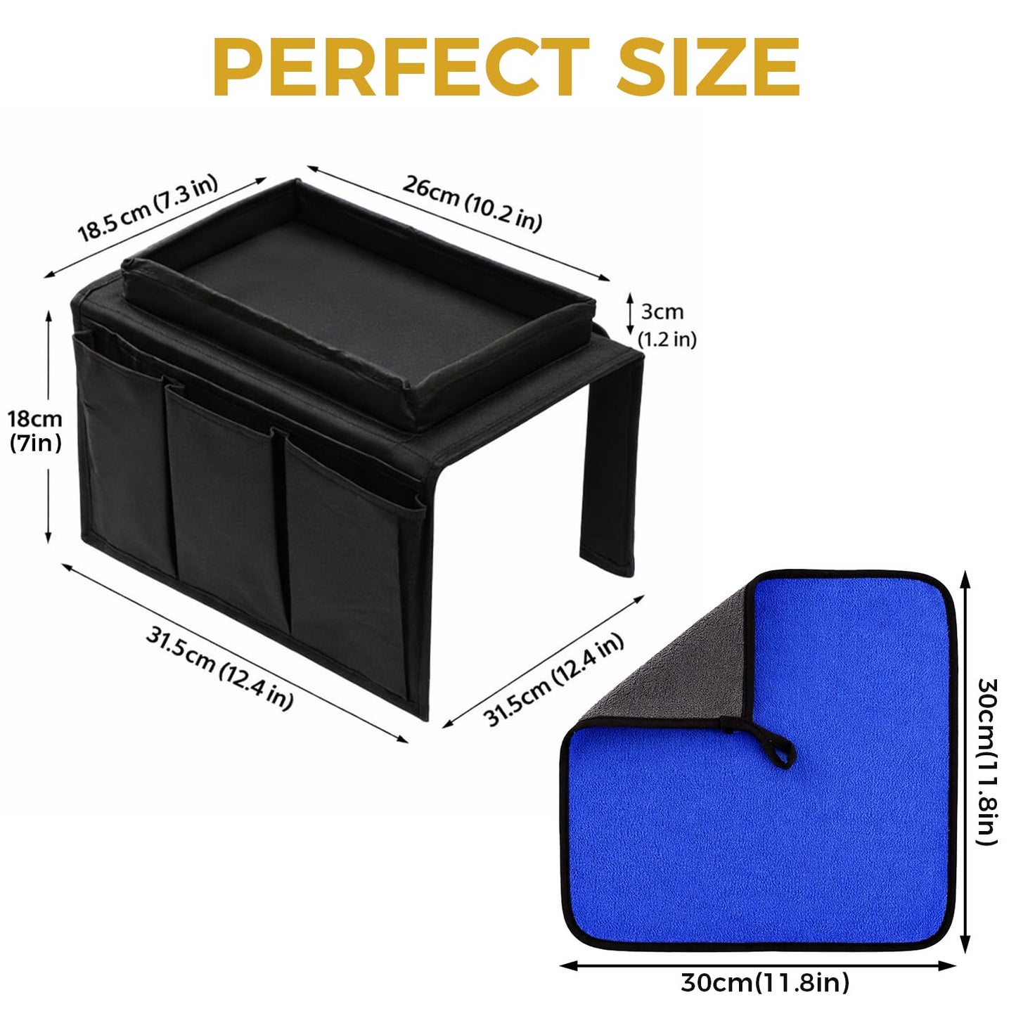 Kdkoeo Sofa Arm Tray, Armchair Tray With rag