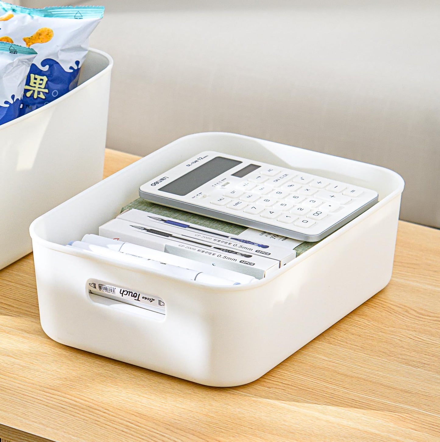 Cetomo 5L*6 Storage Basket, Plastic Open Storage Box, Containers for Shelves, Organizers with Handles for Office, Countertops, Cabinets, PP, BPA Free