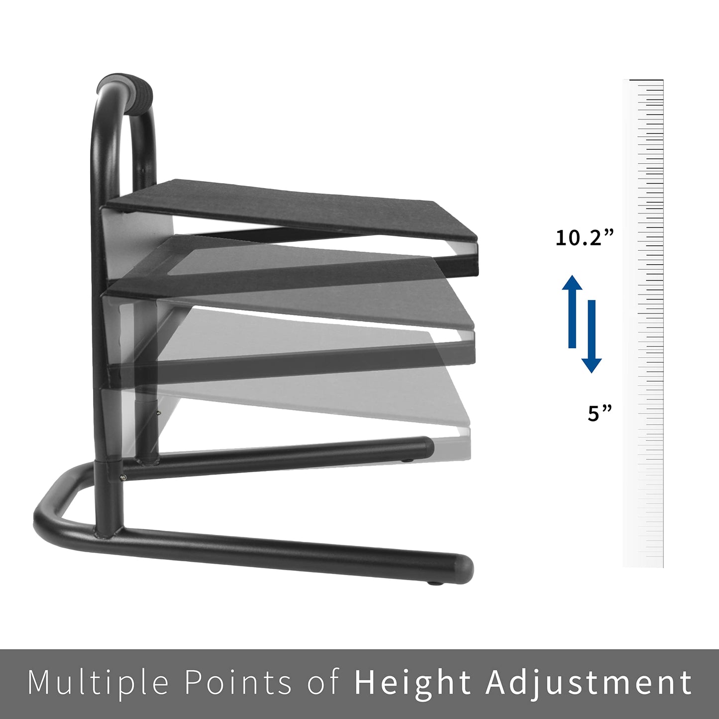 VIVO Black Ergonomic Height Adjustable Standing Foot Rest Relief Platform for Standing Desks (STAND-FT01)