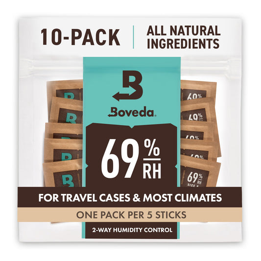 Boveda 69% Two-Way Humidity Control Packs For Storing Up to 5 Items ? Size 8 ? 10 Pack ? For Small Plastic Travel Cases & Bags ? Moisture Absorbers ?