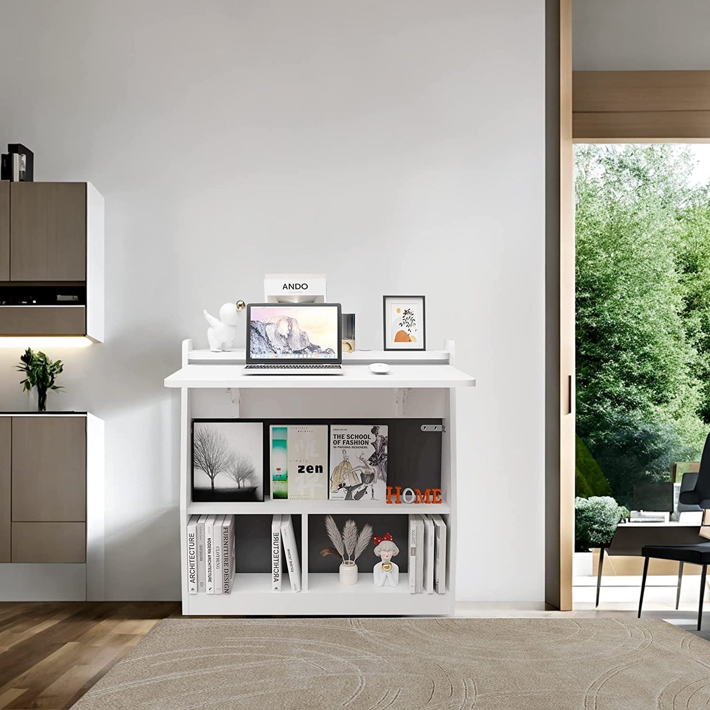Pmnianhua Wall Mounted Drop-leaf Table, Wooden Laptop Desk, Foldable Hanging Table Shelf