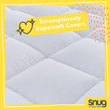 Snug Deeply Dreamy Mattress Topper Single Bed - 10cm 4 Inch Extra Thick Mattress Enhancer with Elasticated Straps Quilted Comfortable Super Soft -