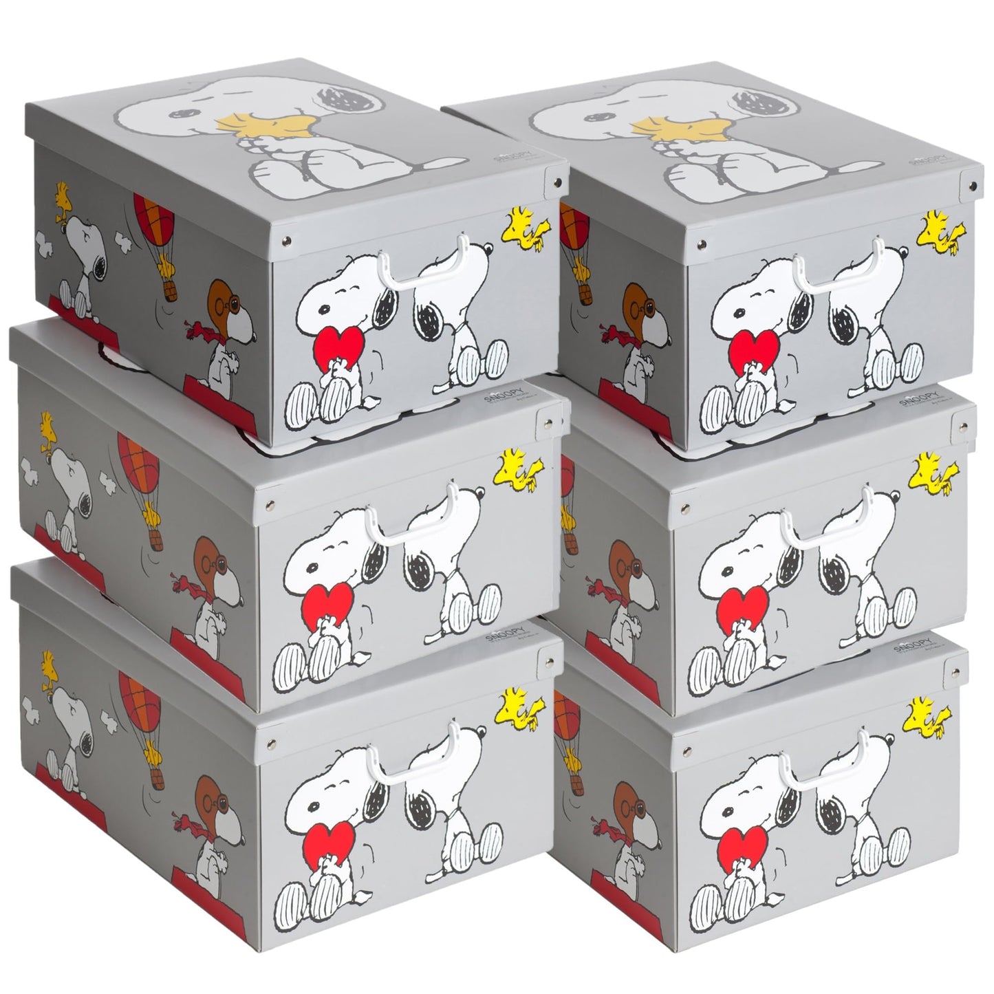 Lavatelli Set of 6 Cardboard Storage Boxes with Lid Snoopy 39x50x24cm