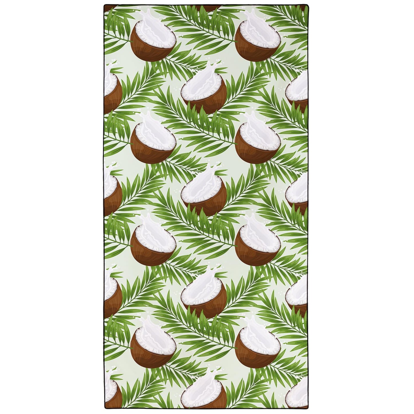 Violetpos Coconut & Palm Leaf Beach Towel, Extra Large 180x90 cm 250GSM Microfibre, Sand Free Quick Dry