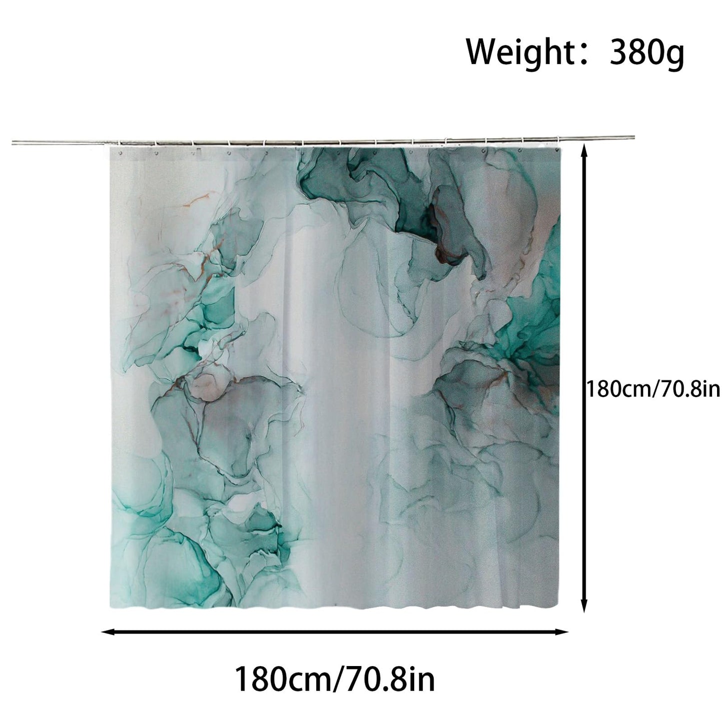 FAIRYGATE Extra Long Shower Curtain With Hooks Shower Curtains Liner Waterproof Mildew-Free Bathroom Curtain B9018