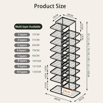 YOUSIS Vertical Shoe Rack Gold Metal, Multi Tier Shoe Storage Organizer