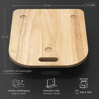 Siegvoll Thickened Sliding Board for Thermomix TM6 TM5 Rolling Board with Effortless Displacement, Thickened Wood Glider Accessories for Thermomix TM6