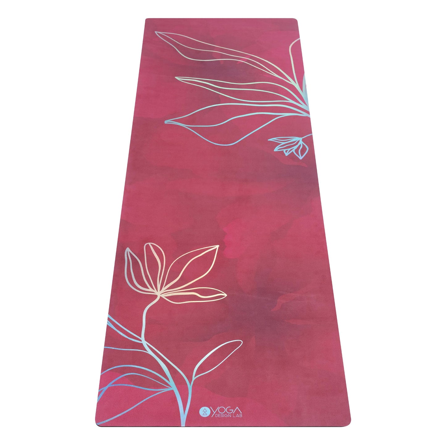 YOGA DESIGN LAB | Travel Yoga Mat | 2-in-1 Mat+Towel | Lightweight, Foldable, Eco Luxury | Ideal for Hot Yoga, Bikram, Pilates, Barre, Sweat | 1.5mm