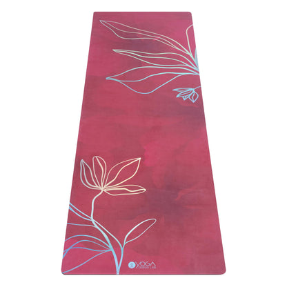YOGA DESIGN LAB | Travel Yoga Mat | 2-in-1 Mat+Towel | Lightweight, Foldable, Eco Luxury | Ideal for Hot Yoga, Bikram, Pilates, Barre, Sweat | 1.5mm