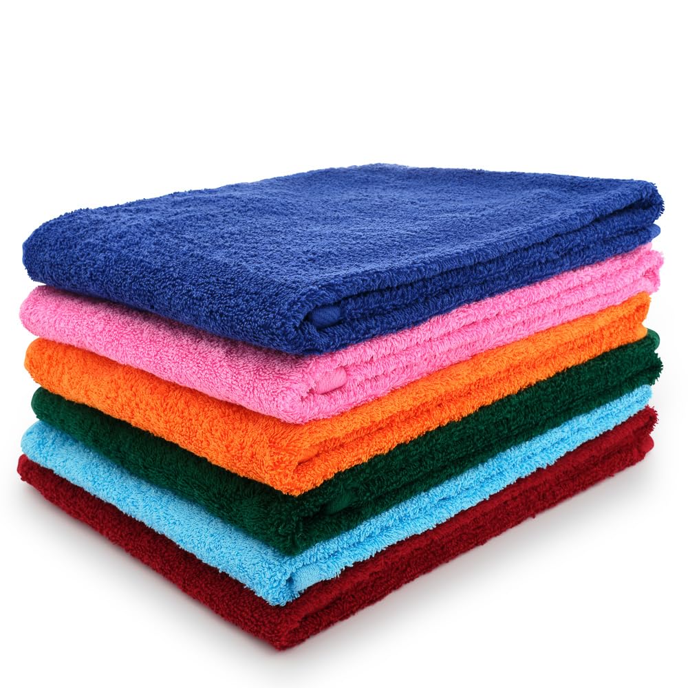 Large Egyptian Hand Towels For Bathroom - 100% Cotton - Pack of 6