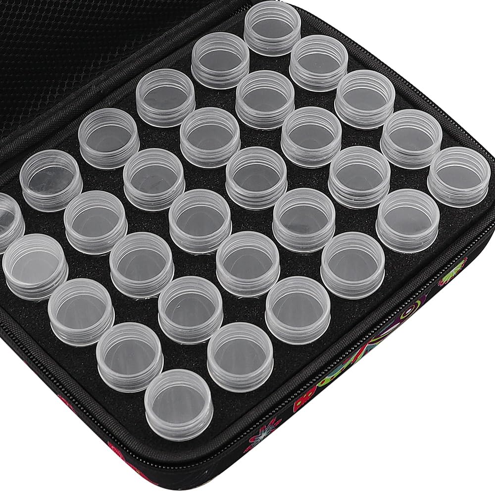Tiardey 30pcs Diamond Painting Storage Box with Tools, Portable Bead Storage Container, Diamond Painting Accessories kit - Jungle