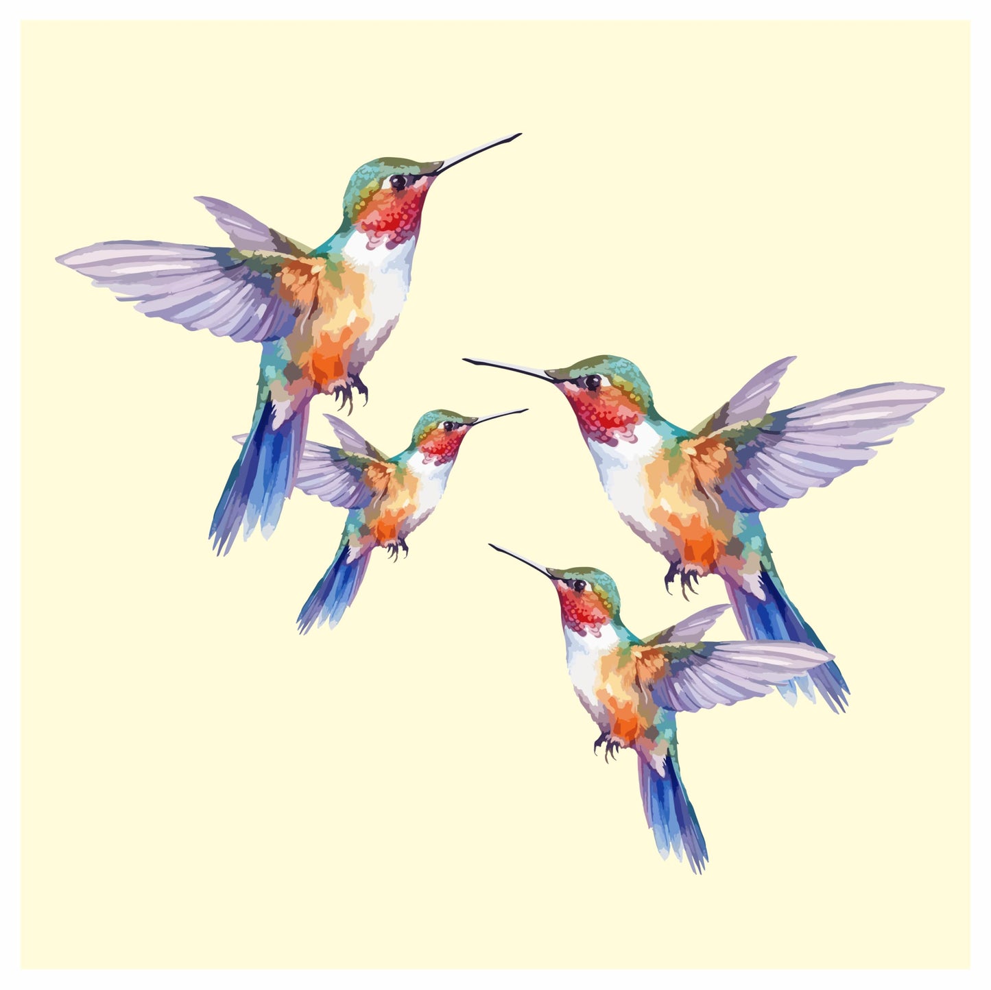 Purple Hummingbird Vinyl Decals, Humming Bird Stickers for Laptops and Wall