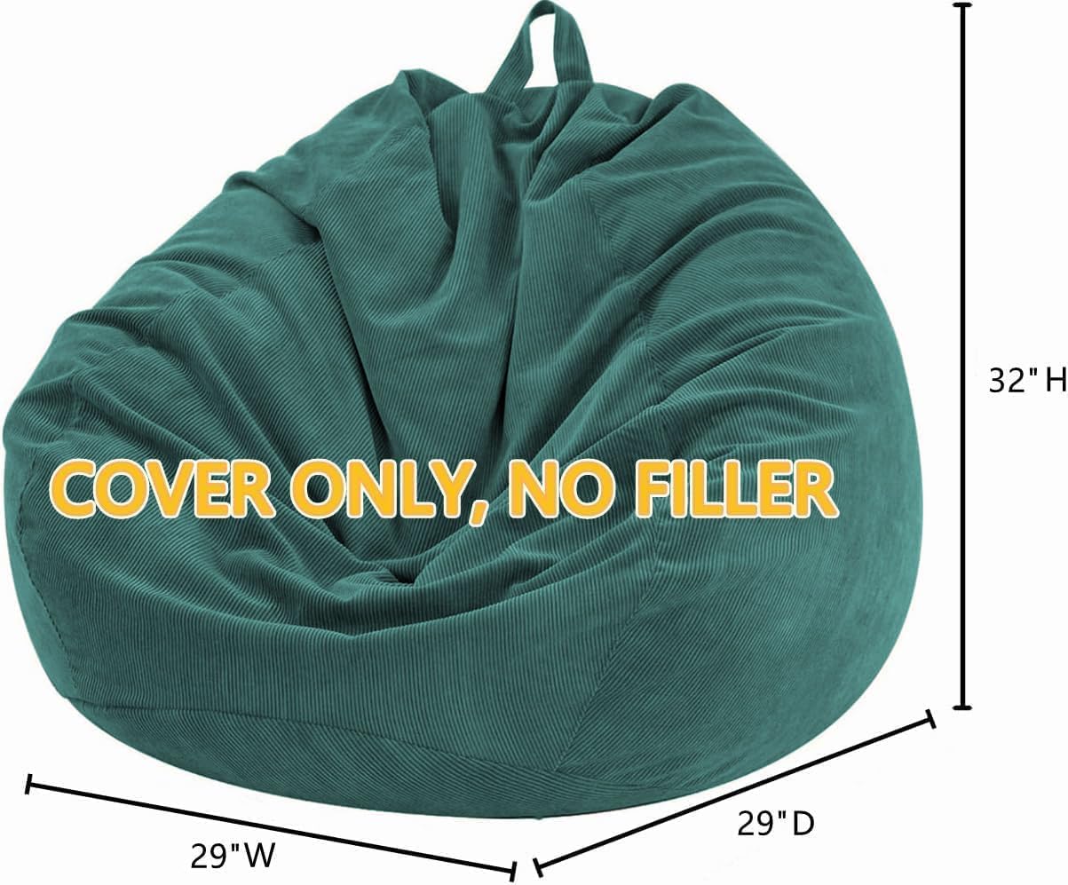 Nobildonna Bean Bag Chair Cover (No Filler) for Kids Beanbag Stuffed Animal Storage Without Filling Plush Toys Holder and Organizer Soft Premium