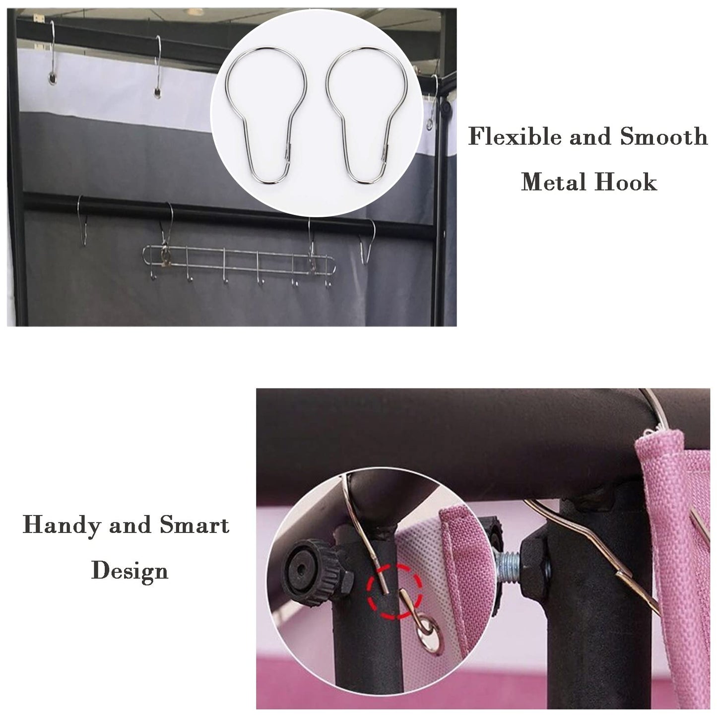 FWTXZTER Portable Changing Room, U-Shape Black Mobile Fitting Room