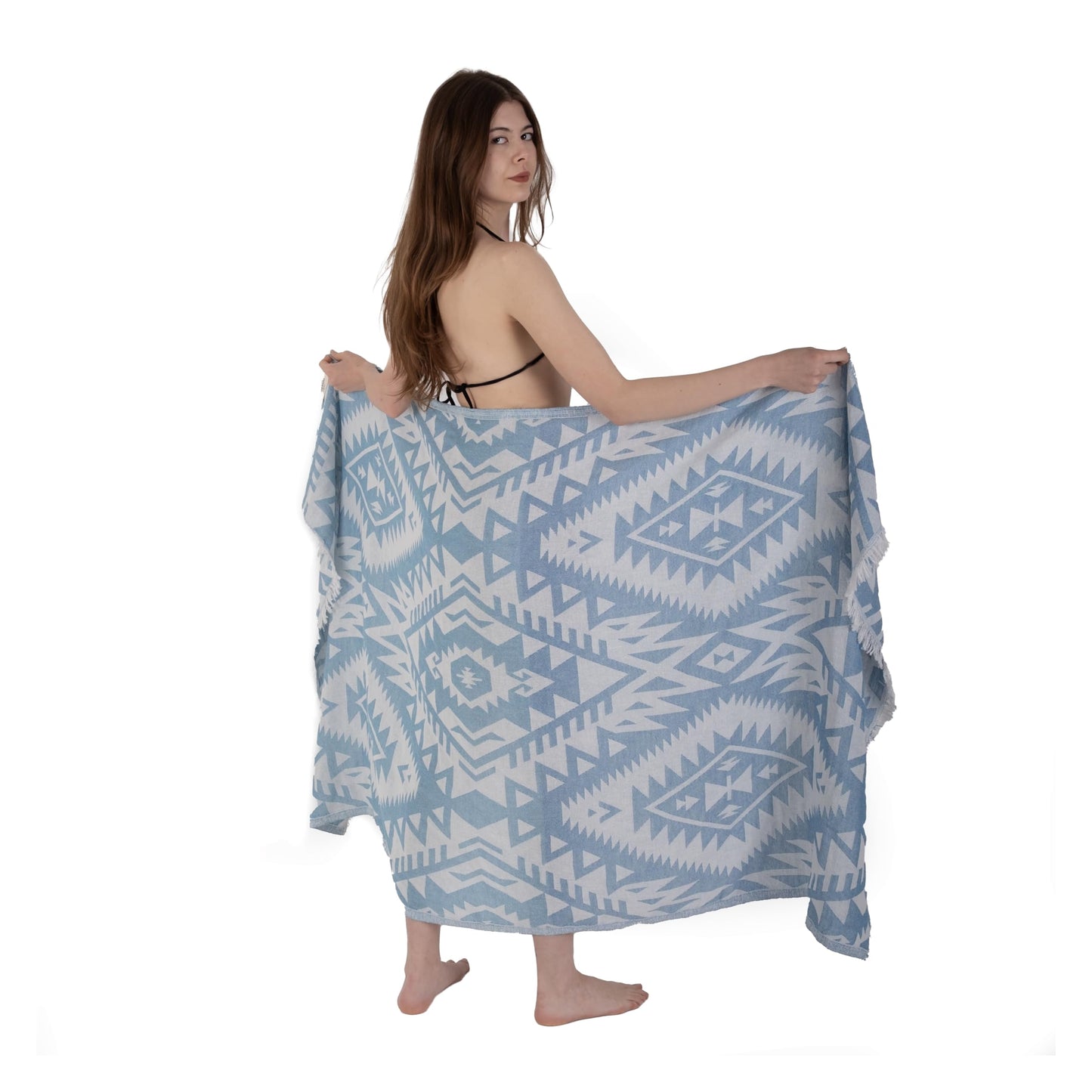 OZDESIGN Jacquard Turkish Peshtemal Towel – 100% Cotton, 95x175 cm, Lightweight & Quick Dry Hammam Towel, Woven on Automatic Looms