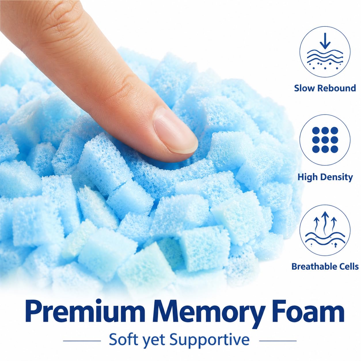 Hiceeden 4.5KG Shredded Memory Foam Filling, Bean Bag Filler with Gel, Soft and Comfortable Pouf Pillow Foam Stuffing for Ottoman, Cushion, Dog Bed