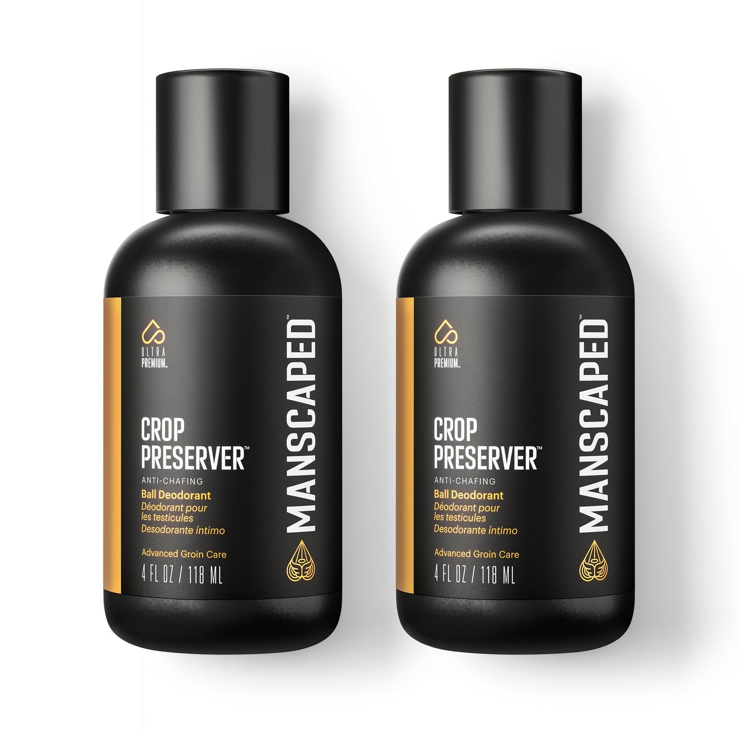 MANSCAPED? The Crop Preserver?, Anti-Chafing Men's Ball Deodorant, Male Care Hygiene Moisturizer Featuring Soothing Aloe Vera, 4oz (2-Pack)