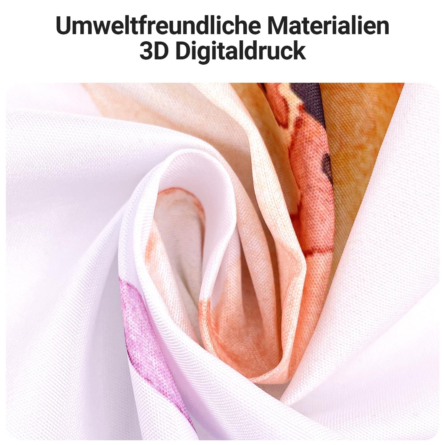Lerores Shower Curtain 240 x 200 cm, Flowers Plant Weighted Hem, Anti-Mould Textile, Water-Repellent