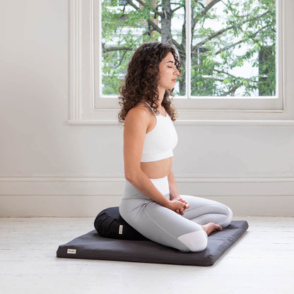basaho Zabuton Meditation Mat | Organic Cotton | Recycled Fibre Filling (Pale Pink)