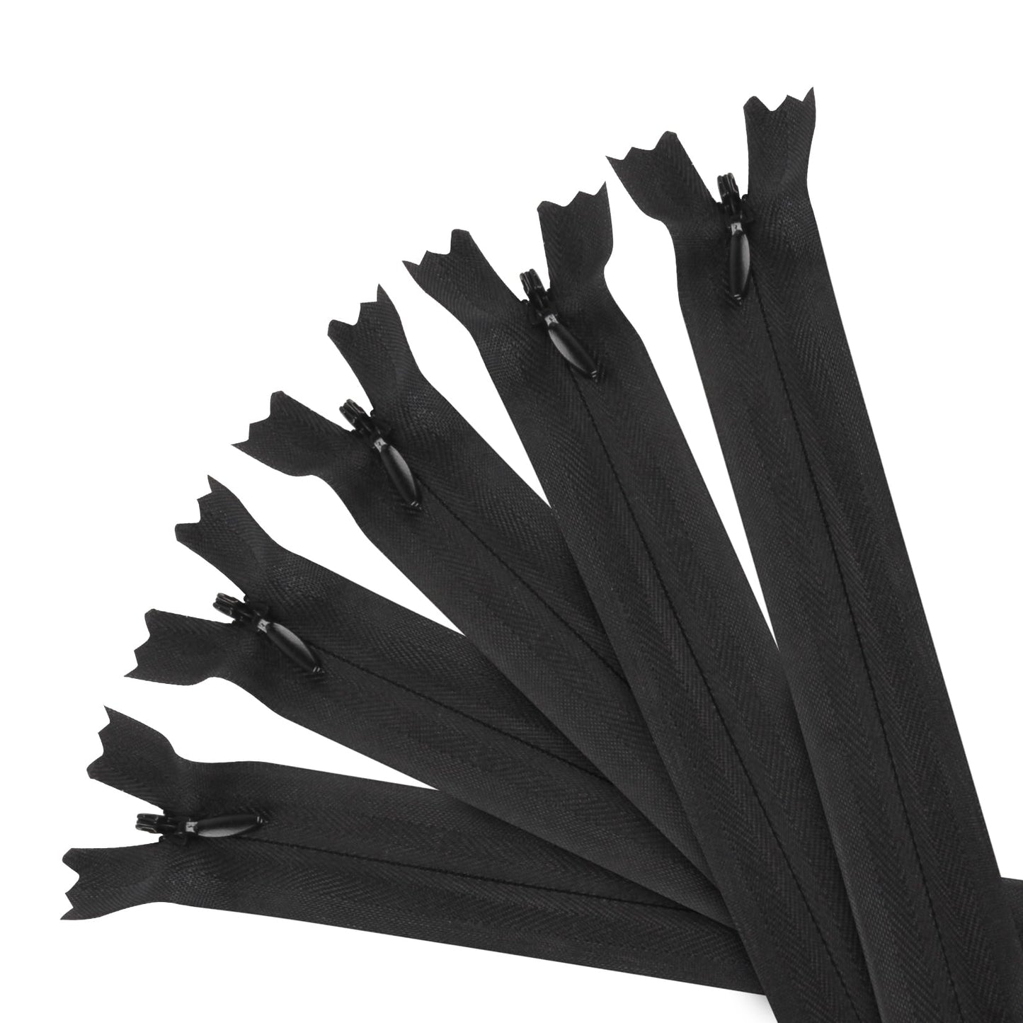 10 Pcs Invisible Zips for Sewing, 40 cm/16 Inch Black Zips, #3 Concealed