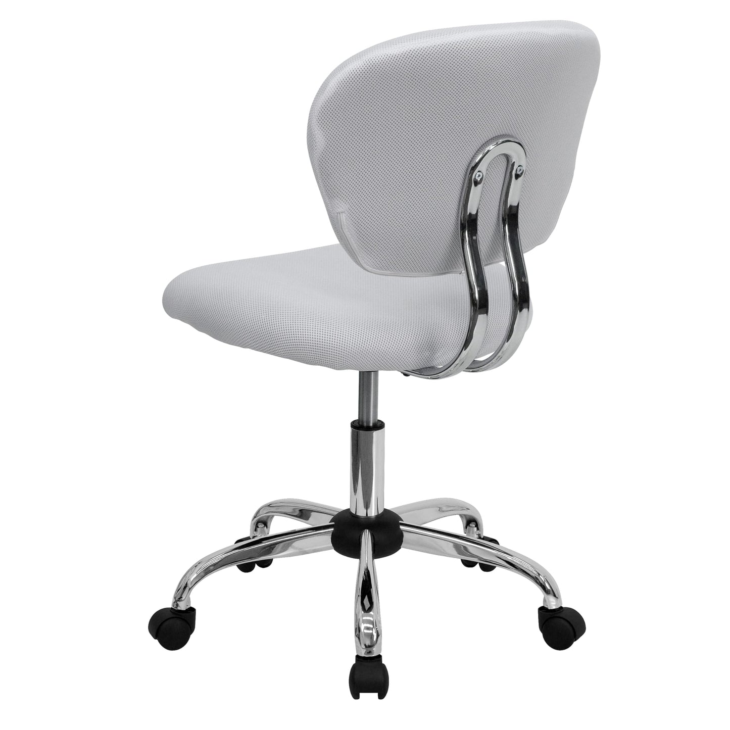 Flash Furniture H-2376-F-WHT-GG Mid-Back White Mesh Task Chair with Chrome Base