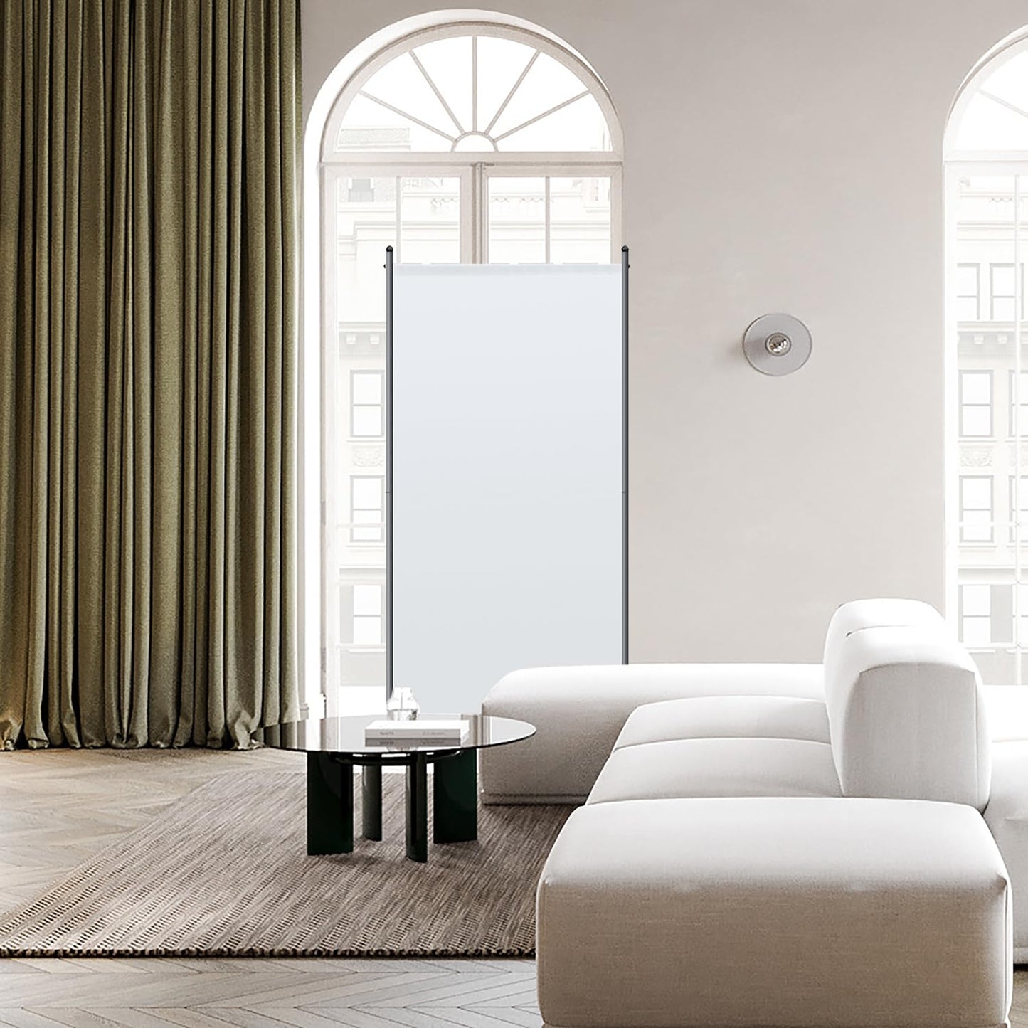 Angel Living 1 Panel Room Divider, Privacy Screen Composed of Polyester Fabric and Sturdy Iron Frame