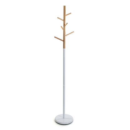 Versa Malmö Minimalist Style Coat Rack, with 6 hooks for clothing or bags for the Hall, Measurements H x L x W 171 x 28 x 28 cm, Metal and Wood