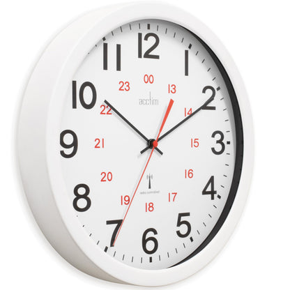 Acctim Wall Clock Radio Controlled 30cm White 74172, 30cm x 30 cm