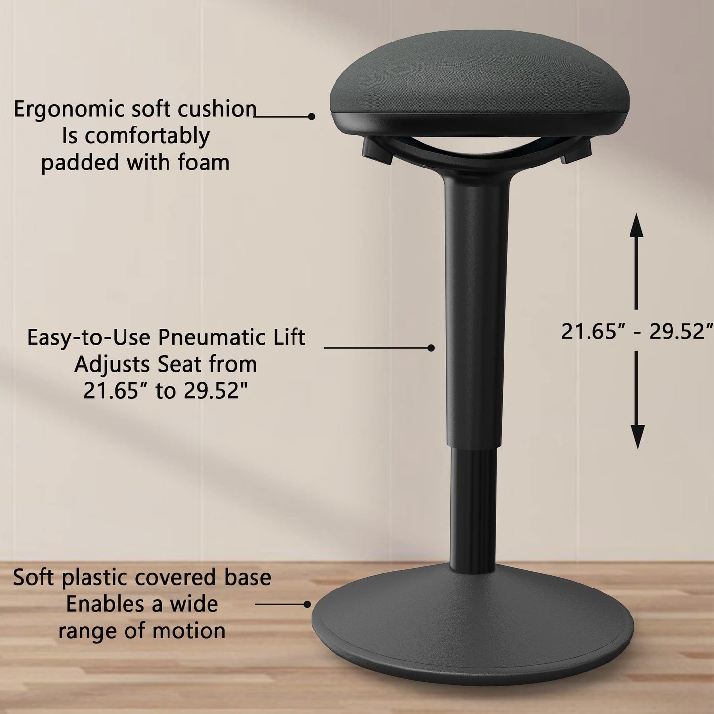 Ergooffile Ergonomic Standing Stool, Height Adjustable Perching Chair