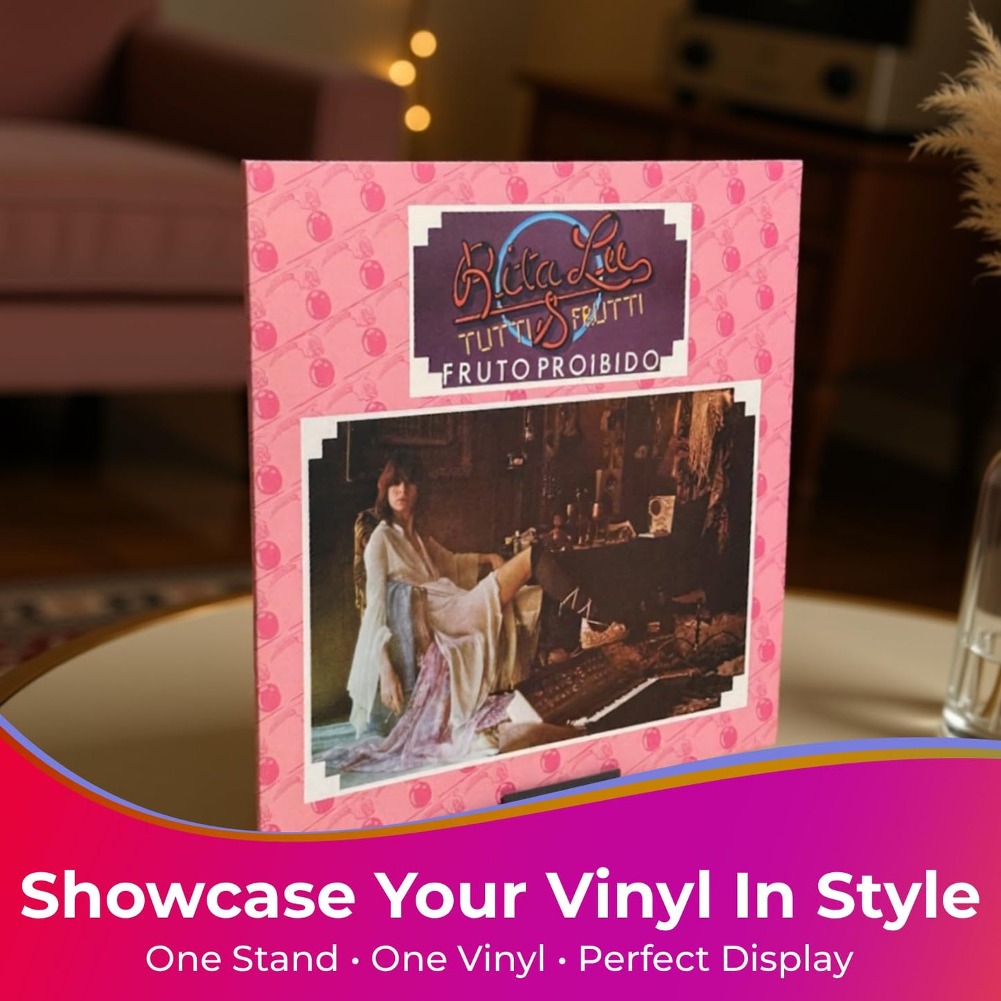 Print It Uk Now Playing Vinyl Record Stand Display Holder (1 Pack - White)