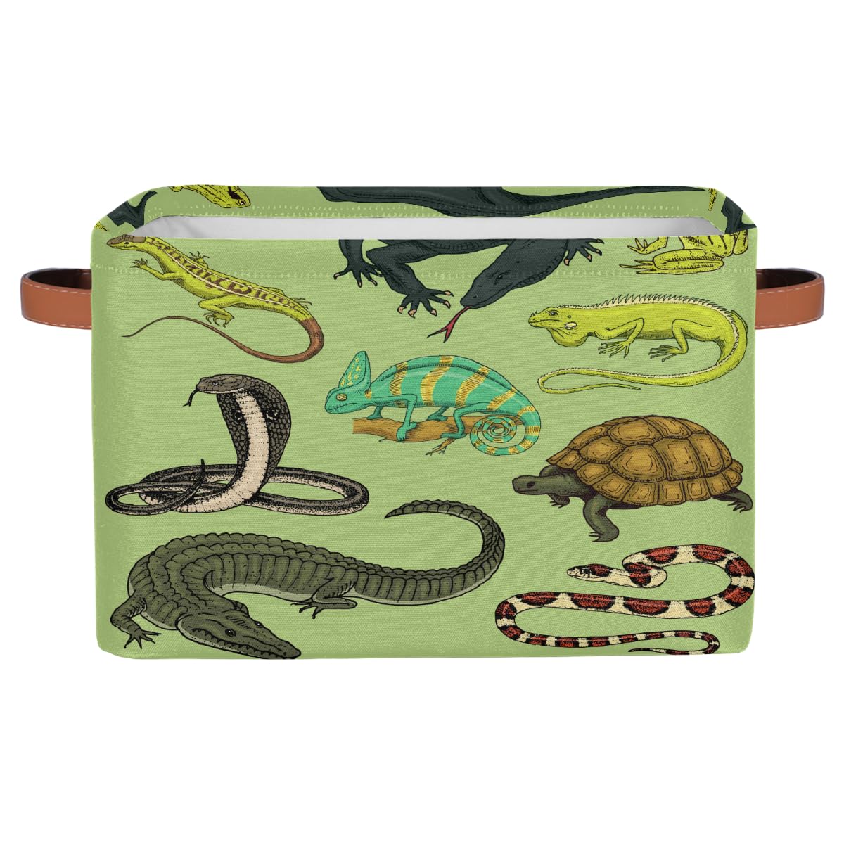 Storage Baskets, Amphibians Large Foldable Rectangle Organizer Storage Box Bin with Sturdy Handles for Kids Toys, Clothes, Book, Home & Nursery Decor