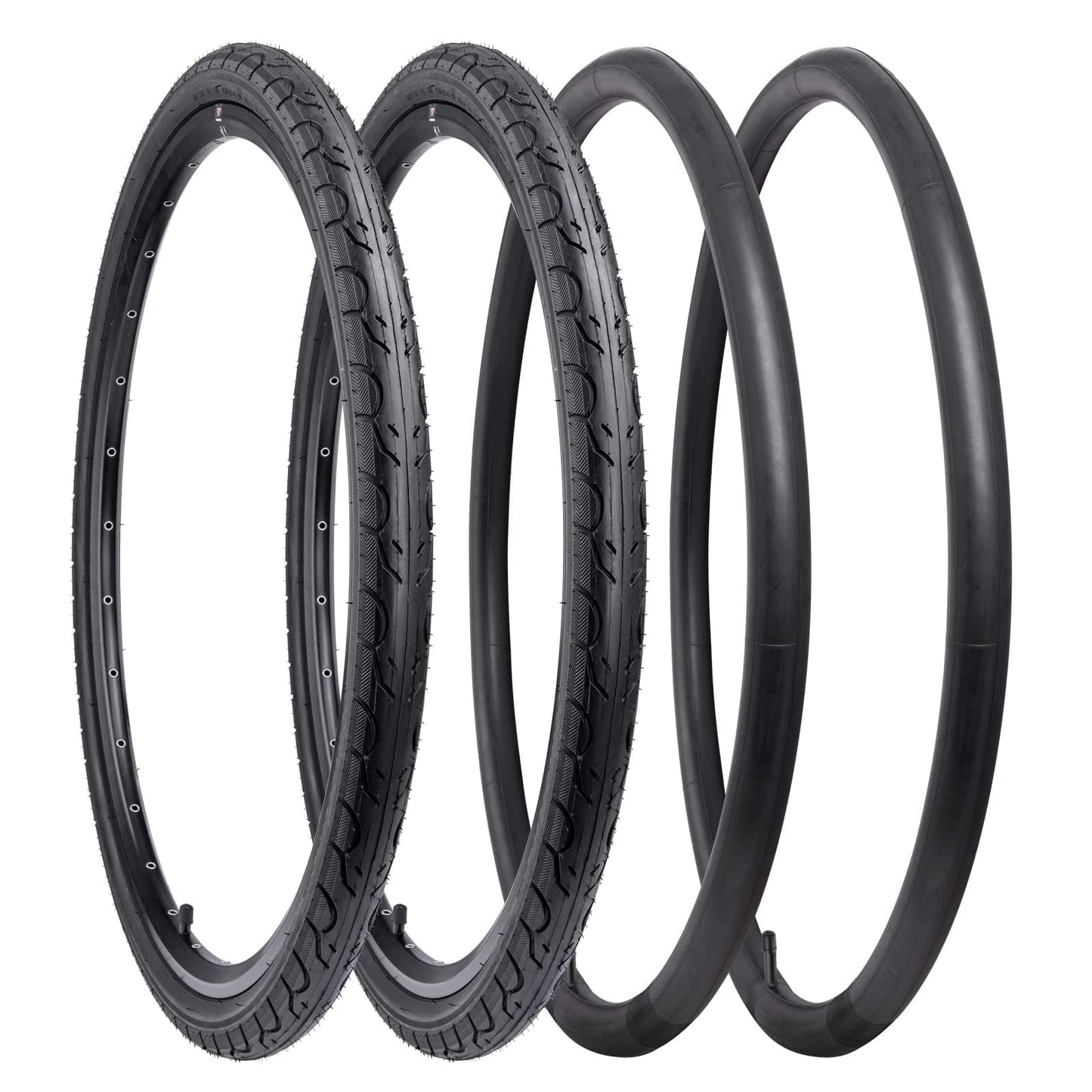 YunSCM 2-PCS 700C Road Bike Tyres 700x28C ETRTO 28-622 and Bike Inner Tubes 700x25/32C FV60mm Presta Valve Compatible with 700x25c 700x28c 700x30c