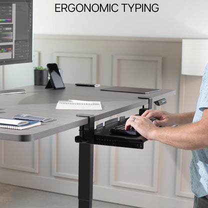 VIVO Large Keyboard Tray Under Desk Pull Out with Extra Sturdy C Clamp Mount System, 69 (84 Including Clamps) x 28 cm Slide-Out Platform Computer