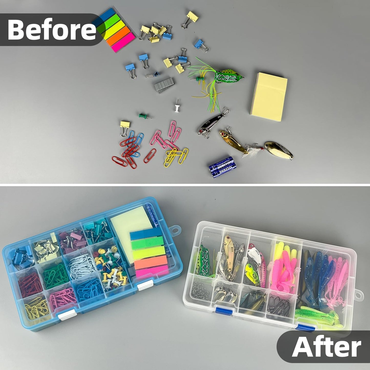 Craft Storage Boxes with Compartments,Qualsen Plastic Storage Boxes,Storage Box Organizer with Lids,Divider Jewellery Box for Beads Earring Tool Box