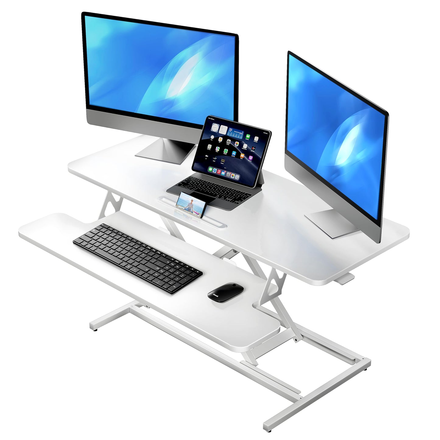 ERGOMAKER Height Adjustable Standing Desk Converter 101cm(40 Inch), Black