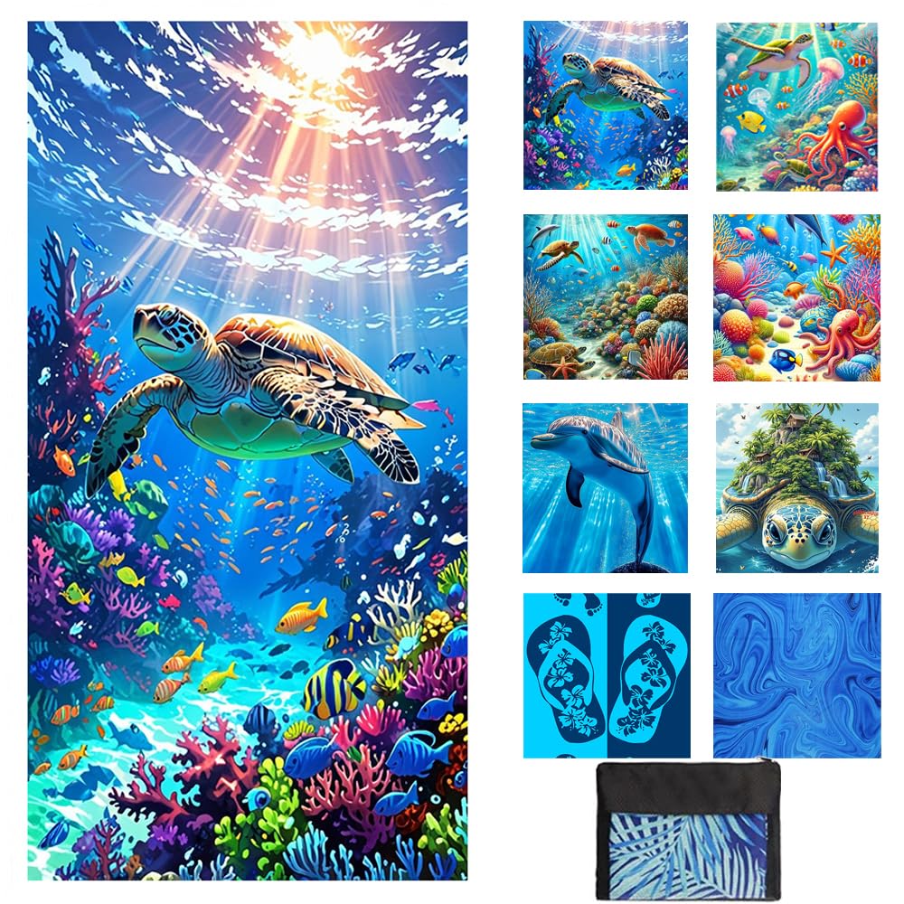 JAODFK Microfibre Beach Towel 71"X32" Quick Dry Lightweight Sand Free Extra Large Thin Towels Travel Essentials For Adults Womens Swim Bath