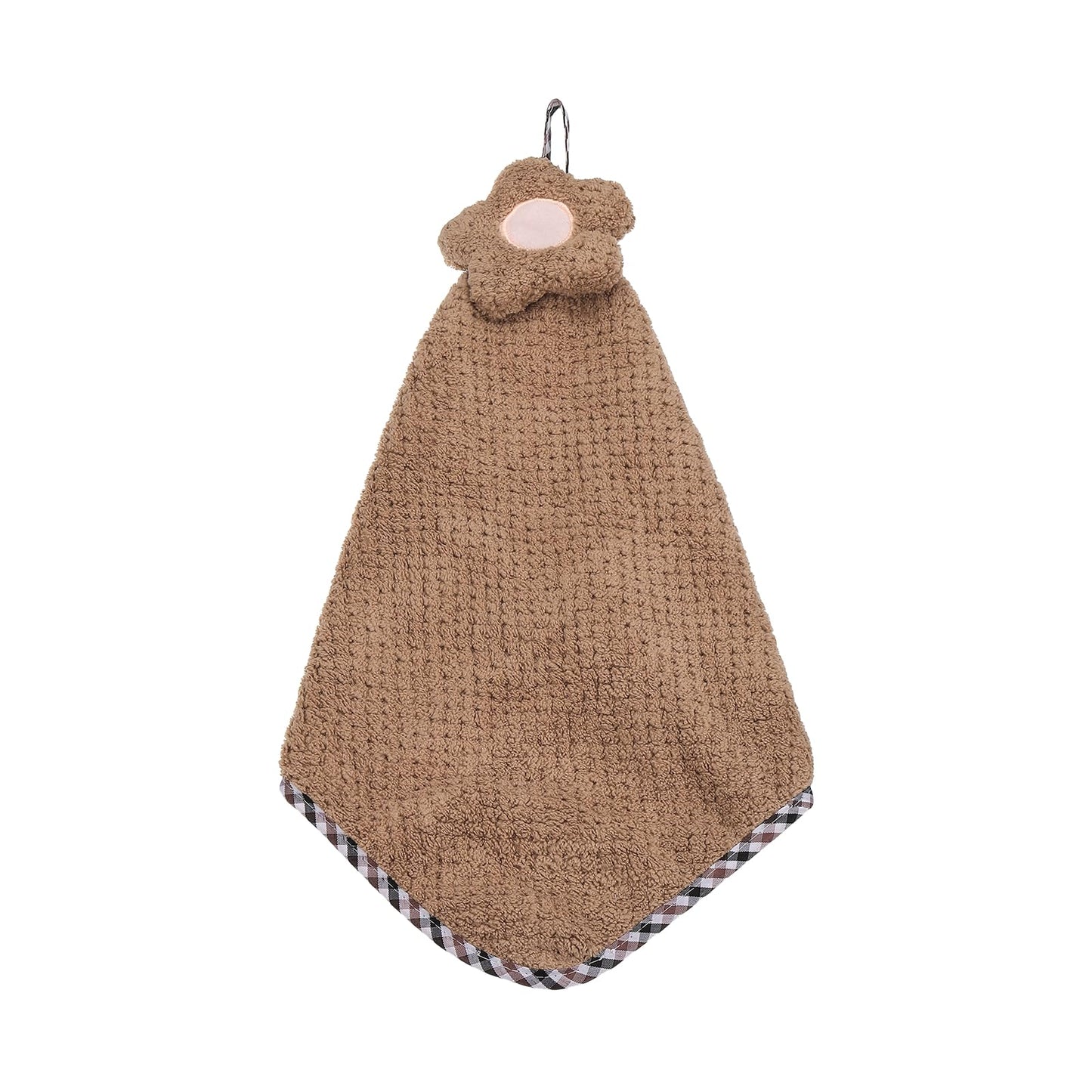 sourcing map Hand Towel, Soft Coral Fleece Hand Towels with Hanging Loop Decorative Flower Pattern Quick-Drying and Washable for Home Bathroom