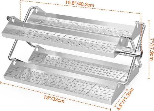 onlyfire BRK-6026 BBQ Grill Rotating Stainless Steel Rotisserie Trays Kit with Hexagon Hole- Fits for 18" and Larger Grill