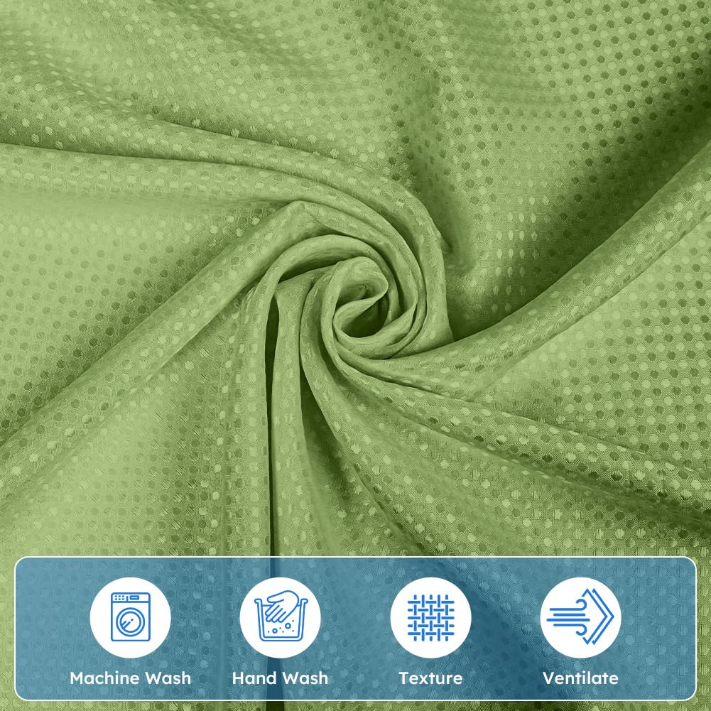 APXEL Green Waffle Shower Curtain, Mould Proof Waterproof Shower Curtains