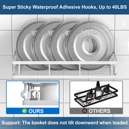 UUlioyer Shower Caddy, Shower Shelf No Drilling White-2 Pack