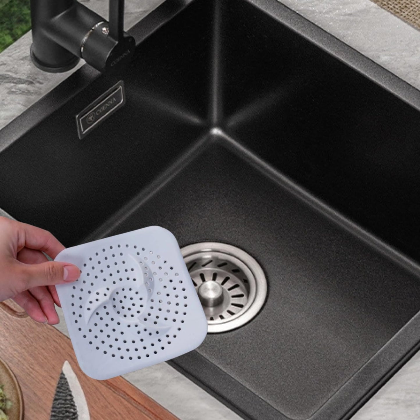2Pcs Silicone Shower Drain Cover with Suction Cups, Hair Catcher Strainer for Sink, Bathtub, and Kitchen, Anti-Clogging Drain Protector Plug Filter