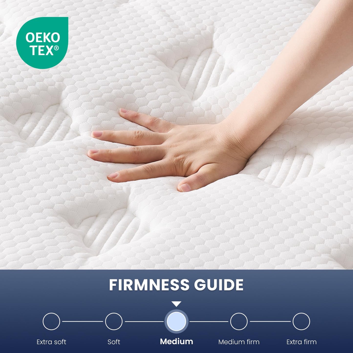 L'AGRATY Small Double Mattress, Hybrid Memory Foam Mattress 7 Zone Orthopedic Pocket Sprung,Pressure Relief Motion Isolation Medium Firm 120x190x22cm