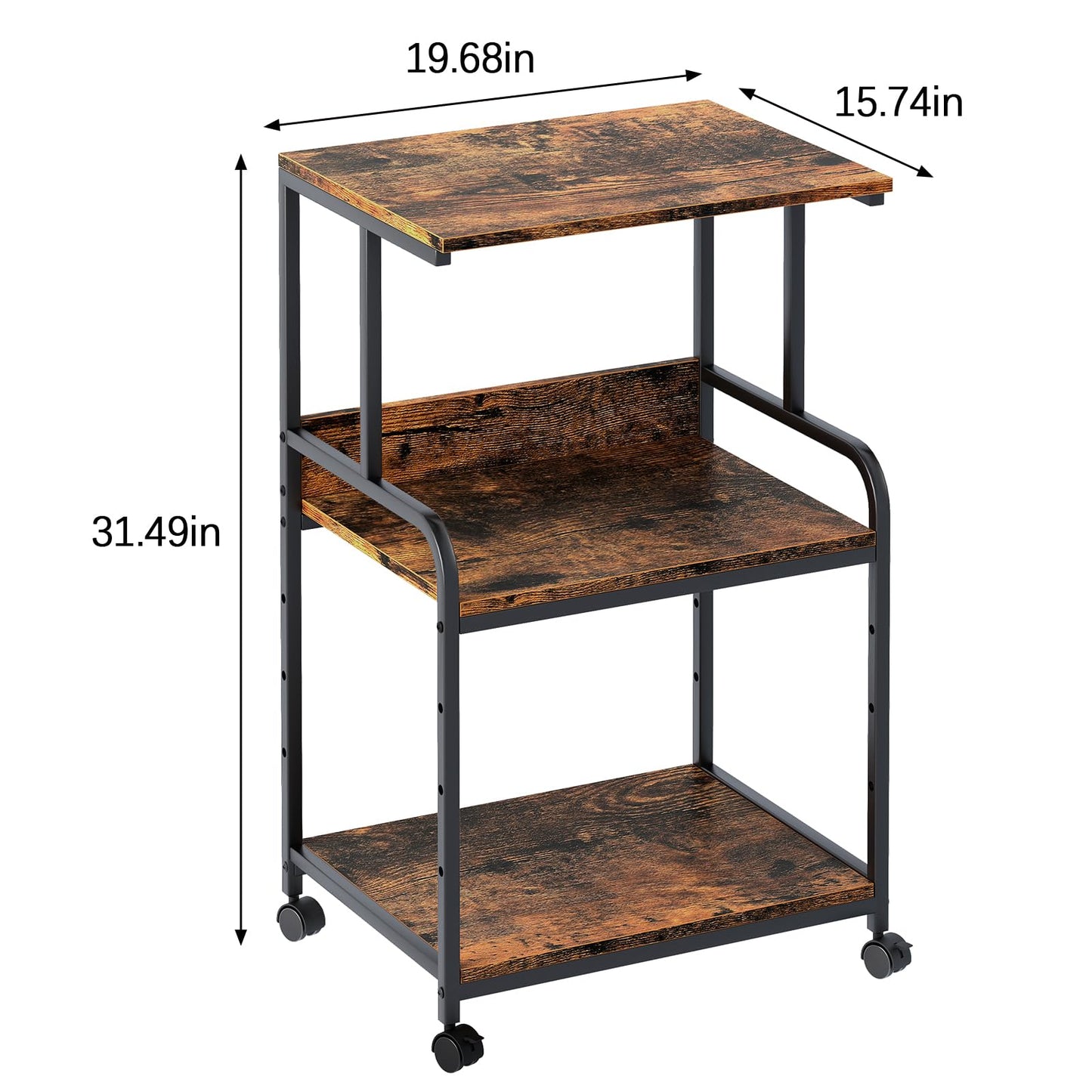 Garden 4 you Printer Stand Table with Storage,3d Printer Shelf,3-Tier Printer Organizer With Shelf and Wheels