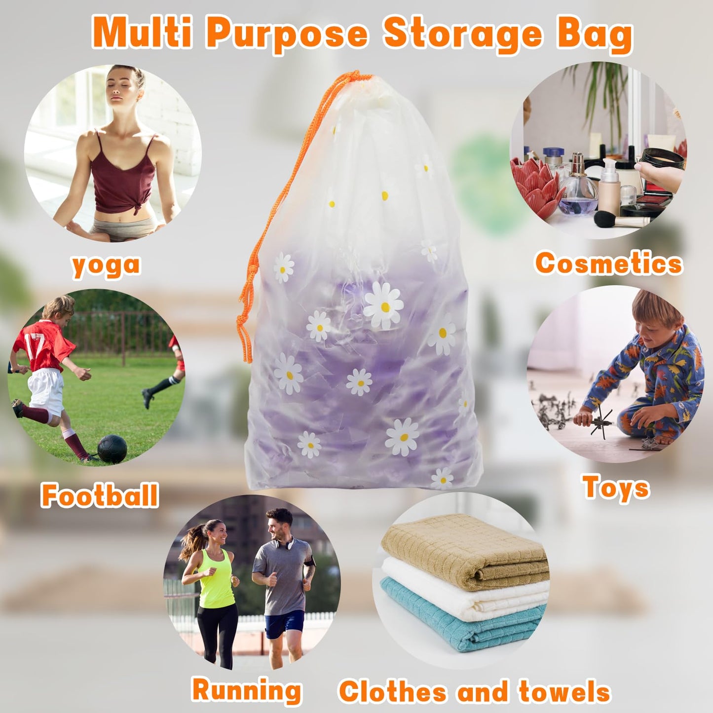 25Pcs Shoe Bags for Travel, 18x25cm Plastic Travel Clothes Storage Bags