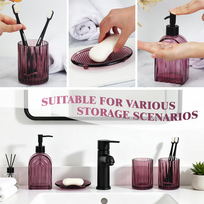 4Pcs Glass Bathroom Accessories Set