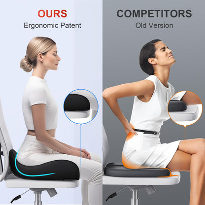 Benazcap X Large Memory Seat Cushion for Office Chair Ergonomic Cushions Pad Pillow for Pressure Relief Sciatica & Pain Relief Memory Foam for Long