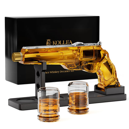 Whiskey Decanter Sets for Men, Kollea Liquor Decanter Set with Glasses, Unique Birthday Gifts Idea for Men Dad, Cool Anniversary Stuff Gifts for Him