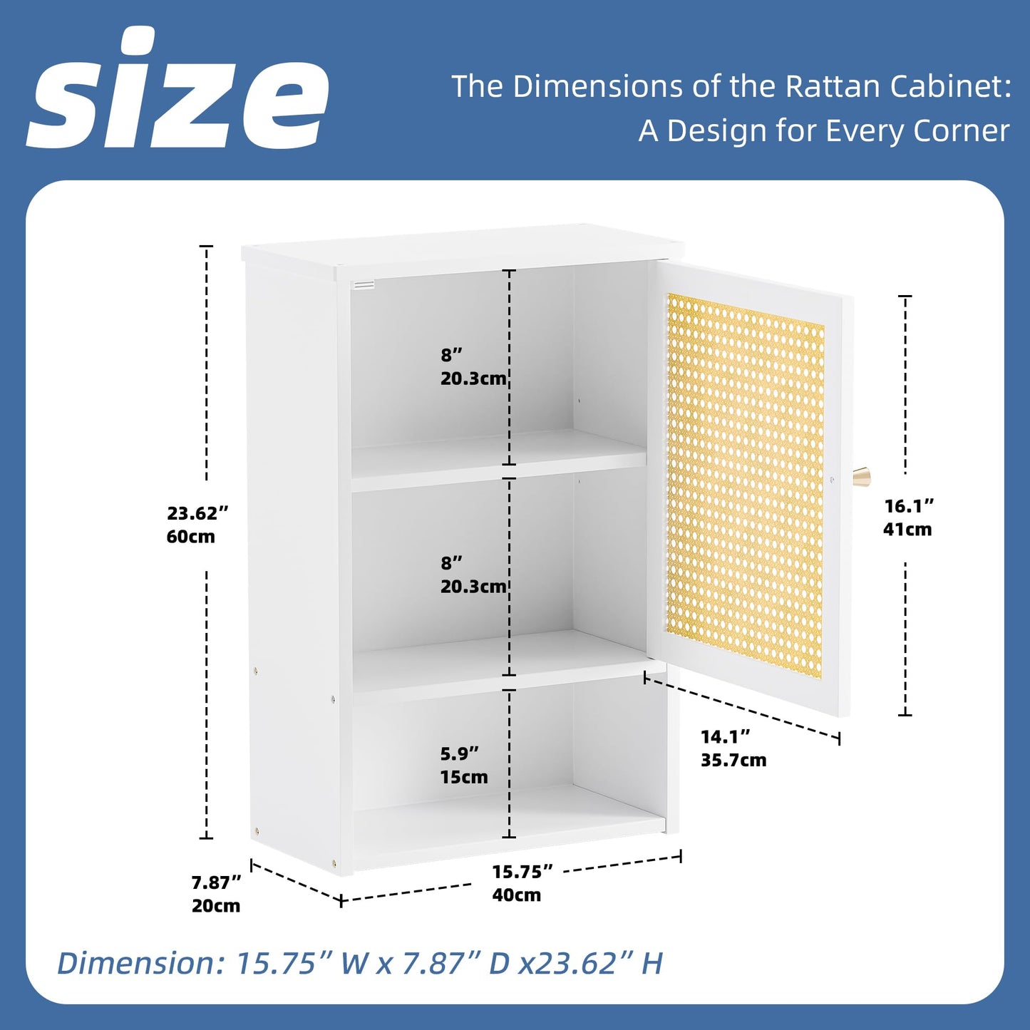 HITNET Bamboo Medicine Cabinet, Wall Mounted Bathroom Cabinet with Adjustable Shelf