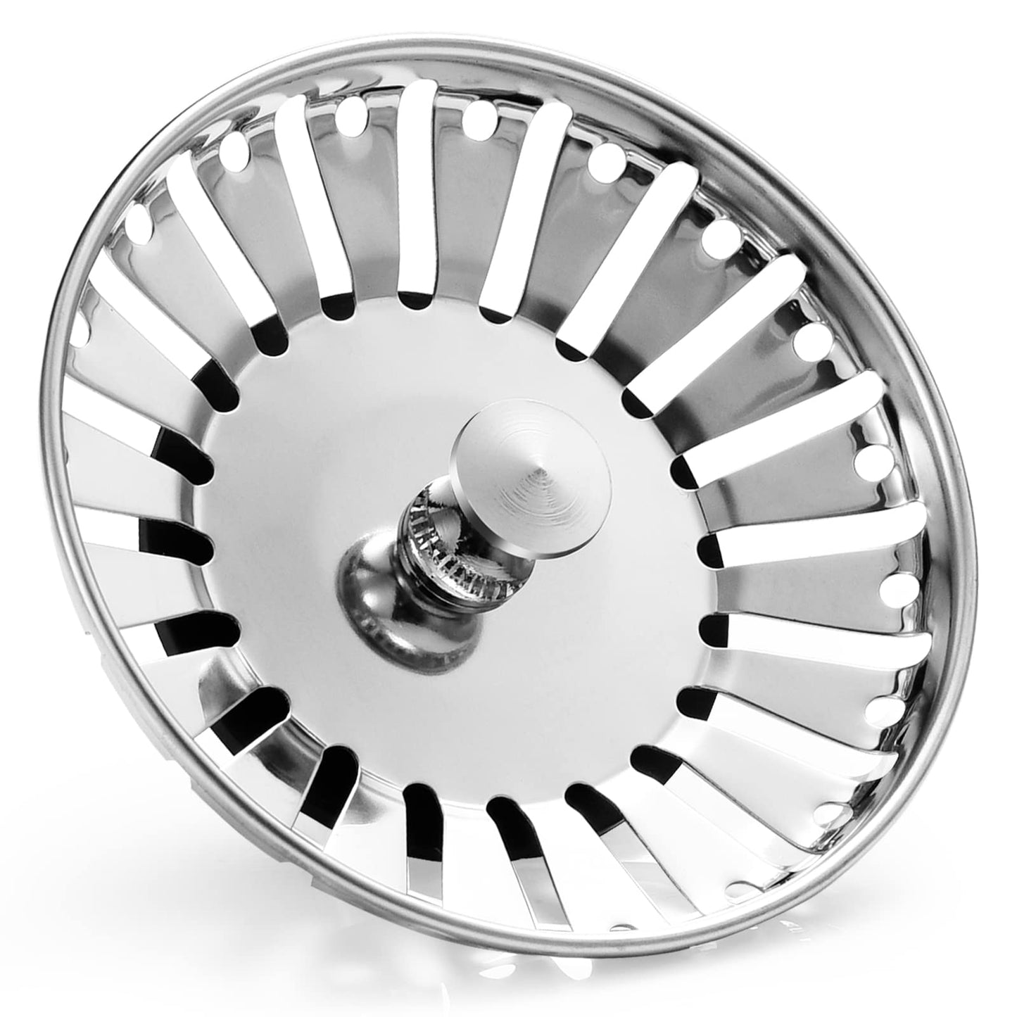 84mm Kitchen Sink Bowl Strainer and Plug, Stainless Steel Sink Plug for Kitchen Bowl Use, Kitchen Bathroom Food Hair Catcher Filter Stopper