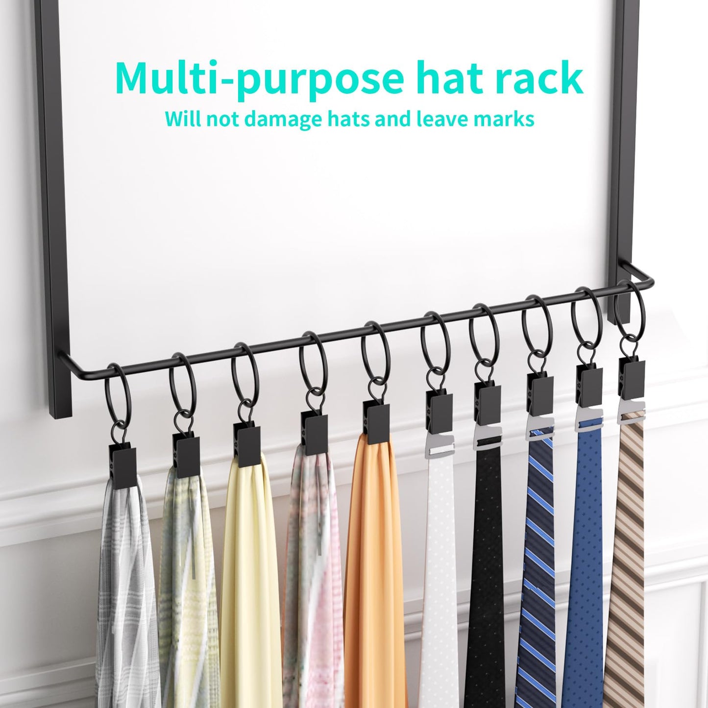 HapiRm Over Door Hat Rack - 3-Tier Wall Mounted Hat Storage Hold to 26 Caps